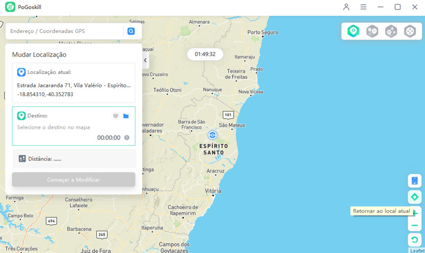 restaurar a coordenada verdadeira