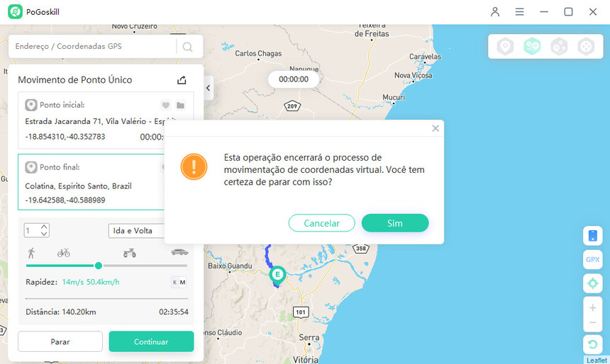pausar e continuar o movimento